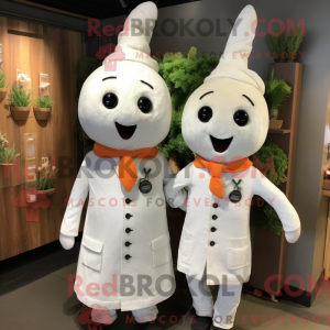 White Carrot mascot costume...