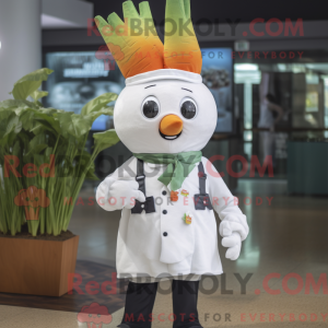 Hvid gulerod maskot kostume...