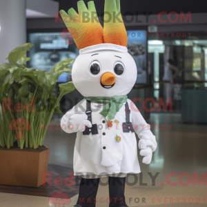 White Carrot mascot costume...