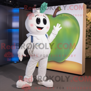 White Apple mascot costume...