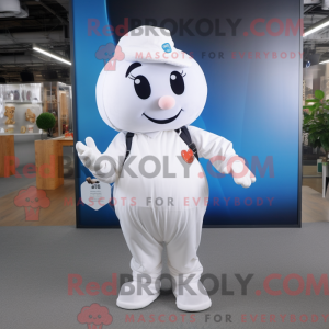 White Apple mascot costume...