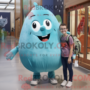 Teal Pear mascot costume...