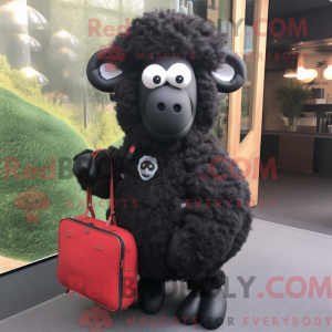 Black Merino Sheep mascot...