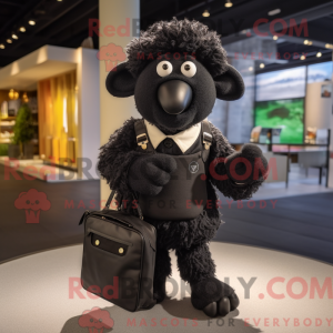 Sort Merino Får maskot...