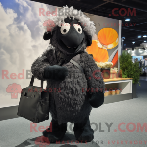 Black Merino Sheep mascot...
