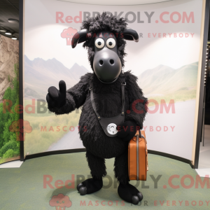 Black Merino Sheep mascot...