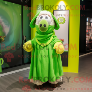 Lime Green Sheep maskot...