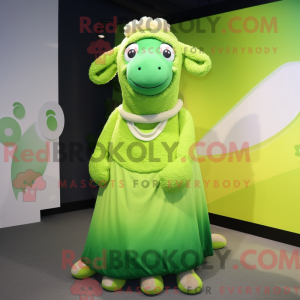 Lime Green Sheep maskot...