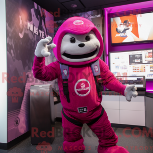 Magenta Astronaut mascot...