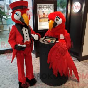 Red Macaw mascot costume...