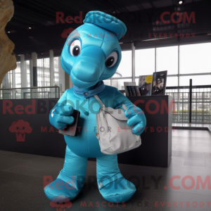 Cyan Pferd Maskottchen...