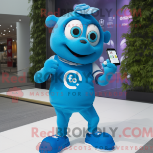 Blue Phone maskot kostume...