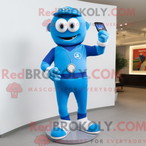Blue Phone maskot kostume...