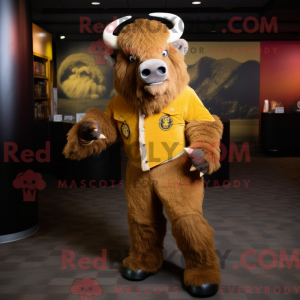 Gold Bison mascot costume...