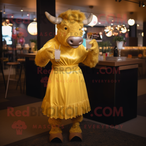 Gold Bison mascotte kostuum...