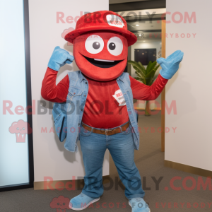 Red Pizza mascot costume...