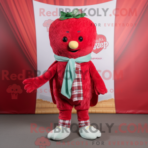 Rød hindbær maskot kostume...