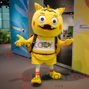 Yellow Tuna mascot costume...