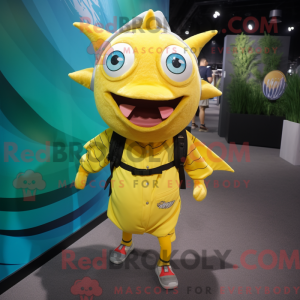 Yellow Tuna mascot costume...