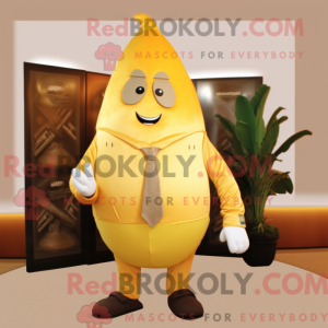 Gold Mango mascot costume...