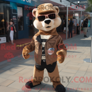Brown Marten mascot costume...