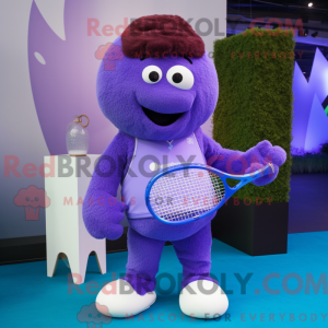 Purple Tennis Racket mascot...