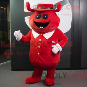 Red Steak mascot costume...