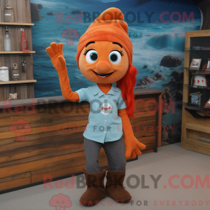 Rust Mermaid mascot costume...