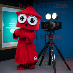 Red Camera mascot costume...