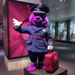 Magenta Navy Soldier maskot...