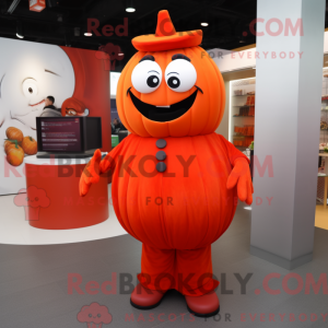 Red Pumpkin mascot costume...