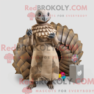 Tan Pangolin maskot kostume...