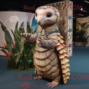 Tan Pangolin mascot costume...