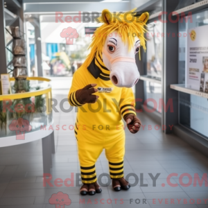 Gul Quagga maskot kostume...
