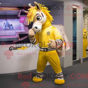 Gul Quagga maskot kostume...