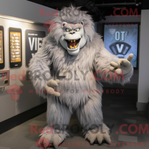 Gray Yeti mascot costume...