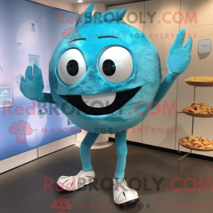 Cyan Crab Cakes Maskottchen...
