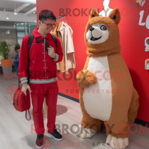 Red Alpaca mascot costume...