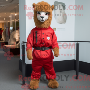 Red Alpaca mascot costume...