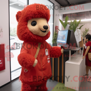 Red Alpaca mascot costume...