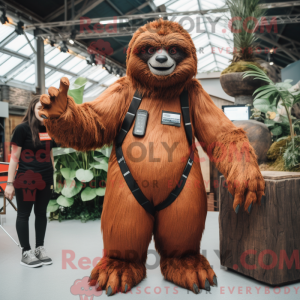 Rust Giant Sloth mascot...