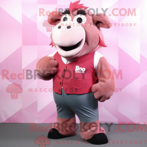 Pink Bison mascot costume...