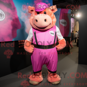 Pink Bison mascot costume...