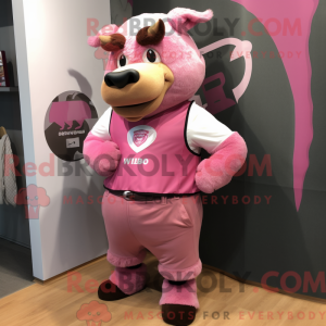 Pink Bison mascot costume...