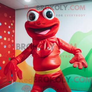 Red Frog-maskotdraktfigur...