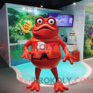 Red Frog-maskotdraktfigur...