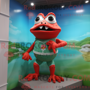 Red Frog mascot costume...