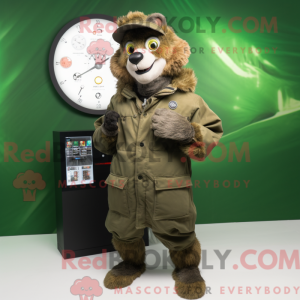 Olive Lemur mascot costume...