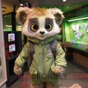 Olive Lemur mascot costume...