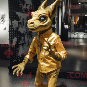 Gold Chupacabra maskot...